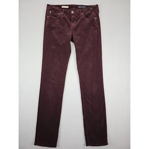 Corduroy Slim Pants in Burgundy